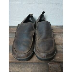 OluKai Leather Loafer Slip On Comfort Casual Shoes Brown Mens‎ Size M14